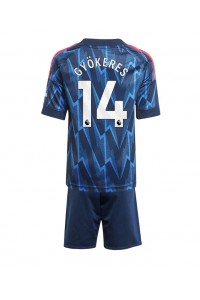 Arsenal Viktor Gyokeres #14 Jalkapallovaatteet Lasten Vieraspeliasu 2025-26 Lyhythihainen (+ Lyhyet housut)